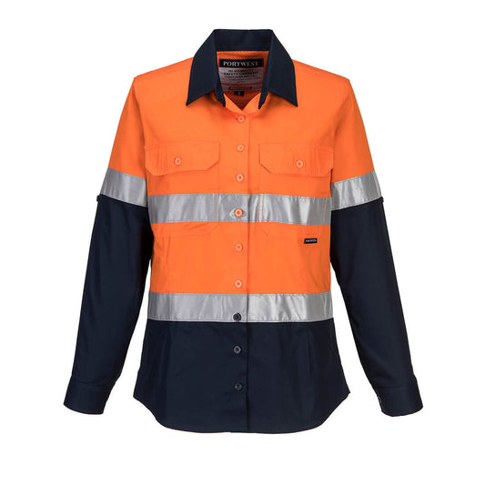 Women's Hi-Vis Lightweight Cotton Reflective L/S Shirt