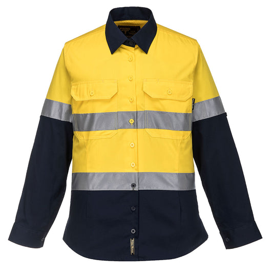 Women's Hi-Vis Lightweight Cotton Reflective L/S Shirt
