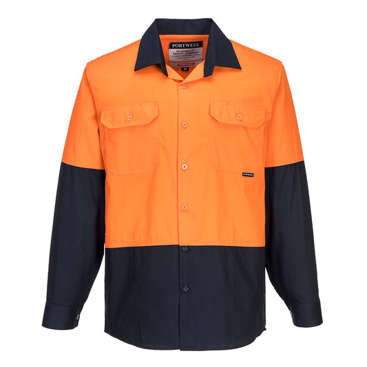 Hi-Vis Lightweight Cotton L/S Shirt